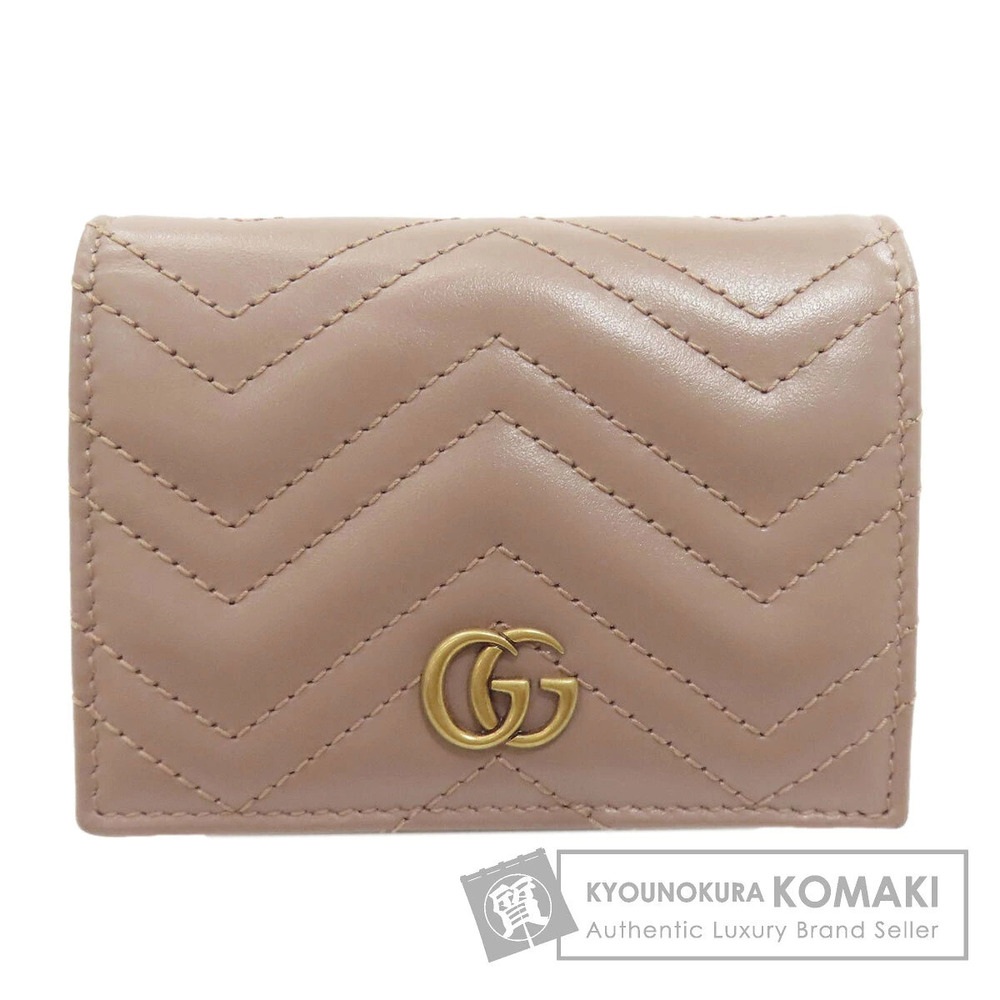 Gucci GG Marmont Double G Bi fold Wallet coin purse Leather